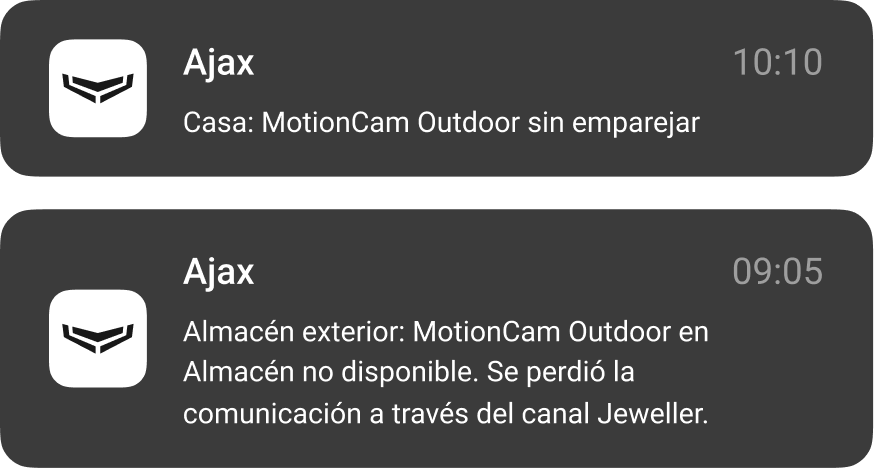 Notificación de evento en 0,15 segundos