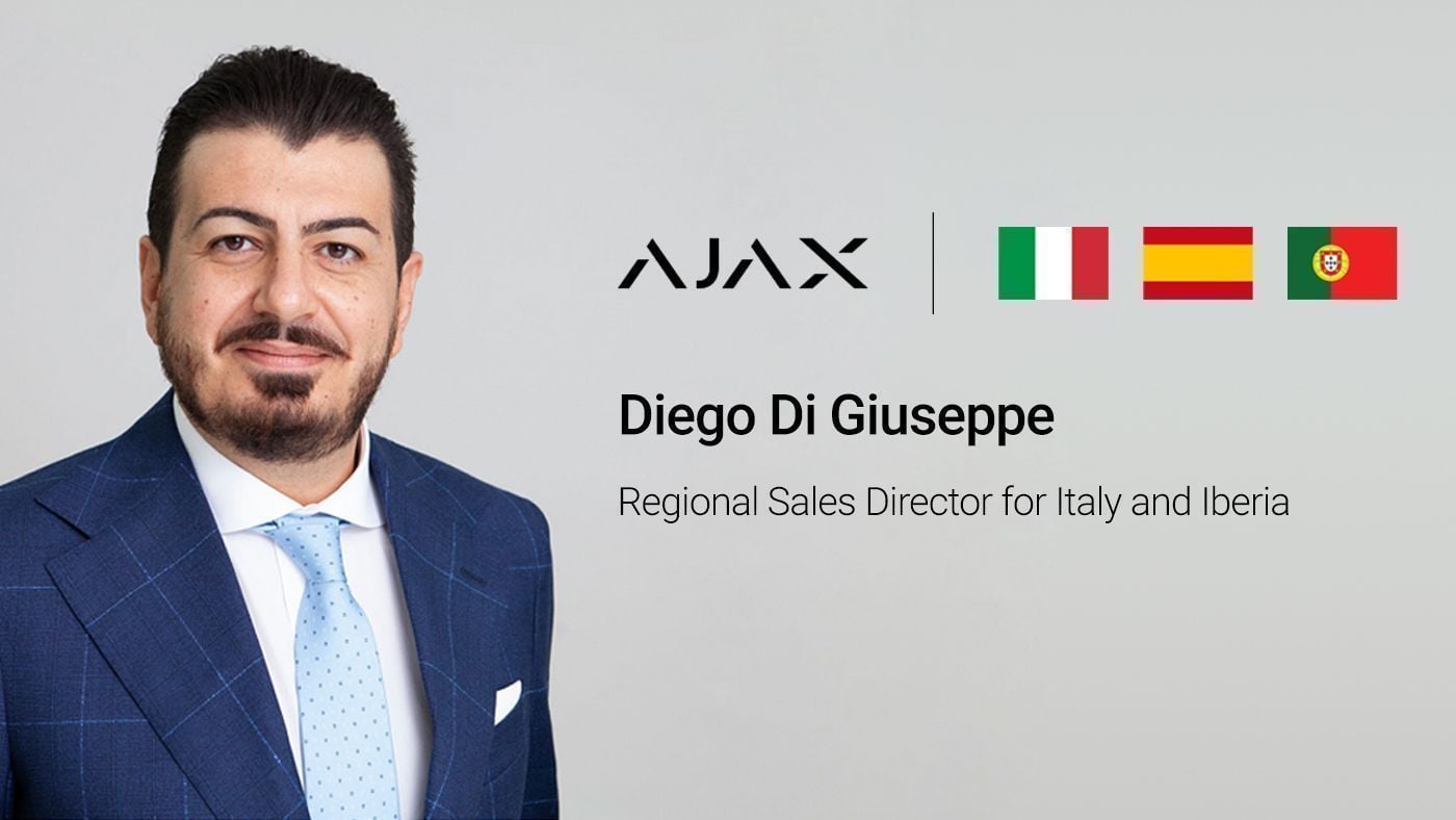 El Director de Ventas se une a Ajax Systems para impulsar su presencia a los mercados de Italia e Iberia