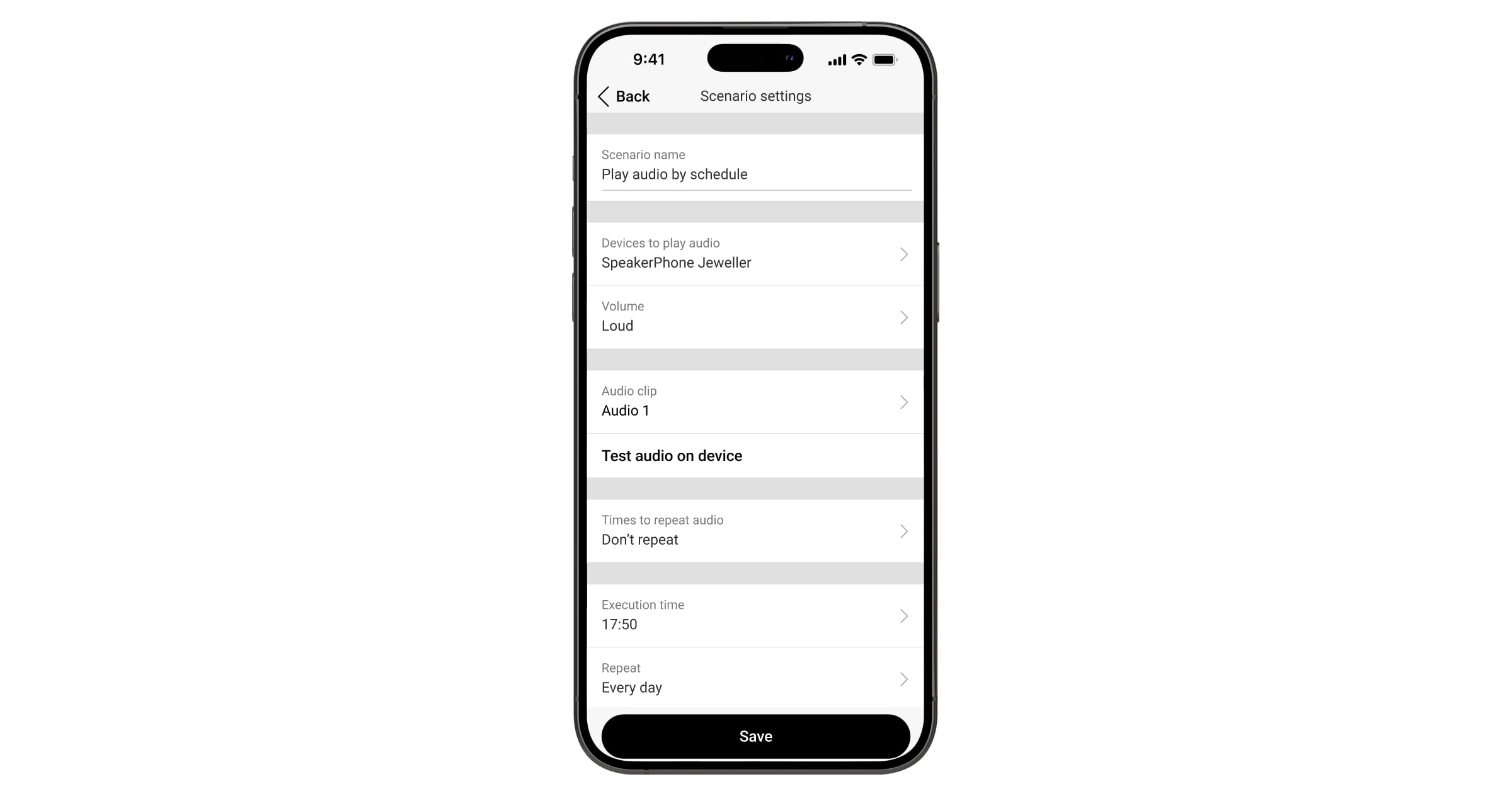 Test audio on devices