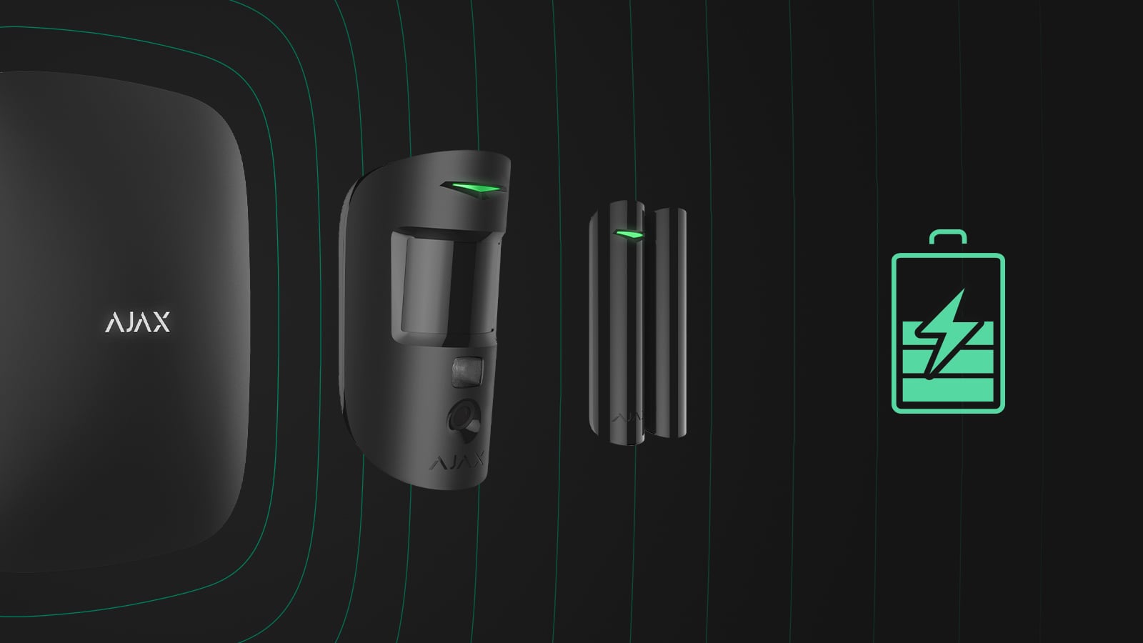 How long Ajax devices operate on batteries, and what affects this