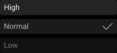 3 sensitivity levels