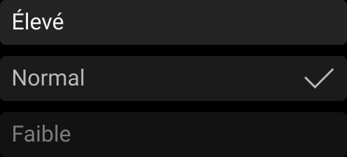 3 niveaux de sensibilité