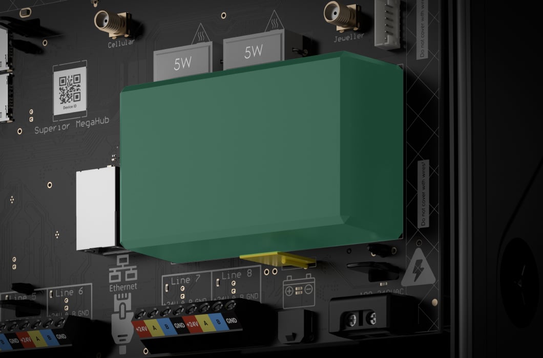Built-in 110–240 V~ power supply