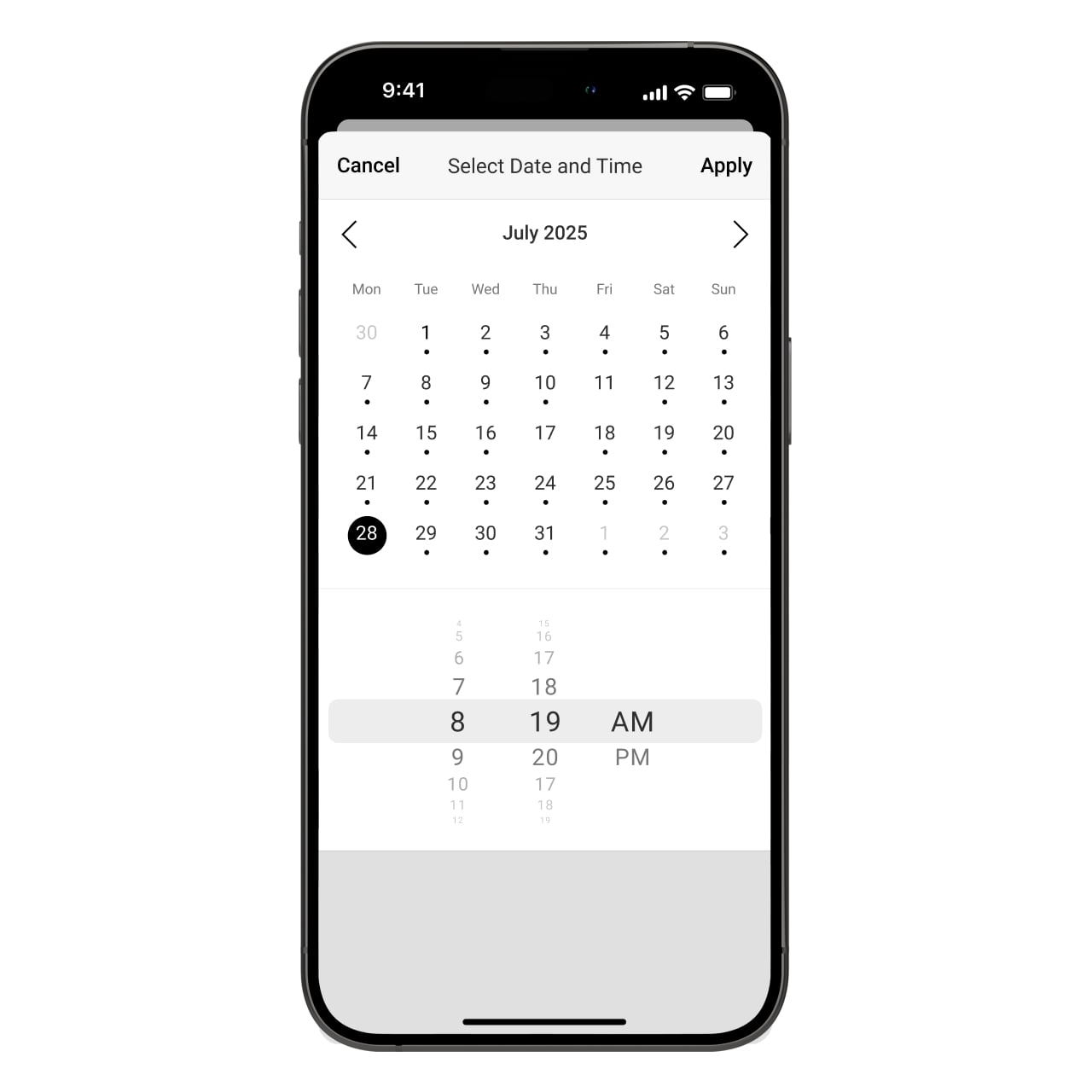 Calendar view