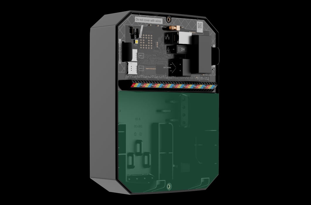 Designated space for a 12 V⎓ backup battery