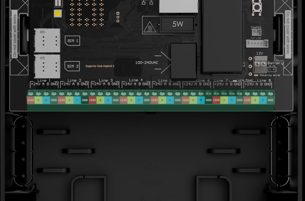 8 lines to connect wired Superior devices