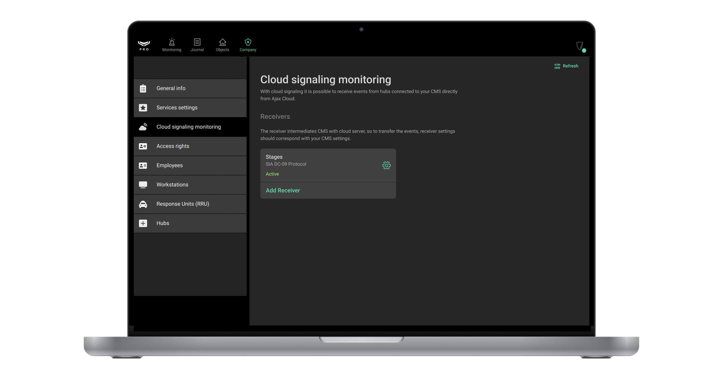 Überwachung über Ajax Cloud