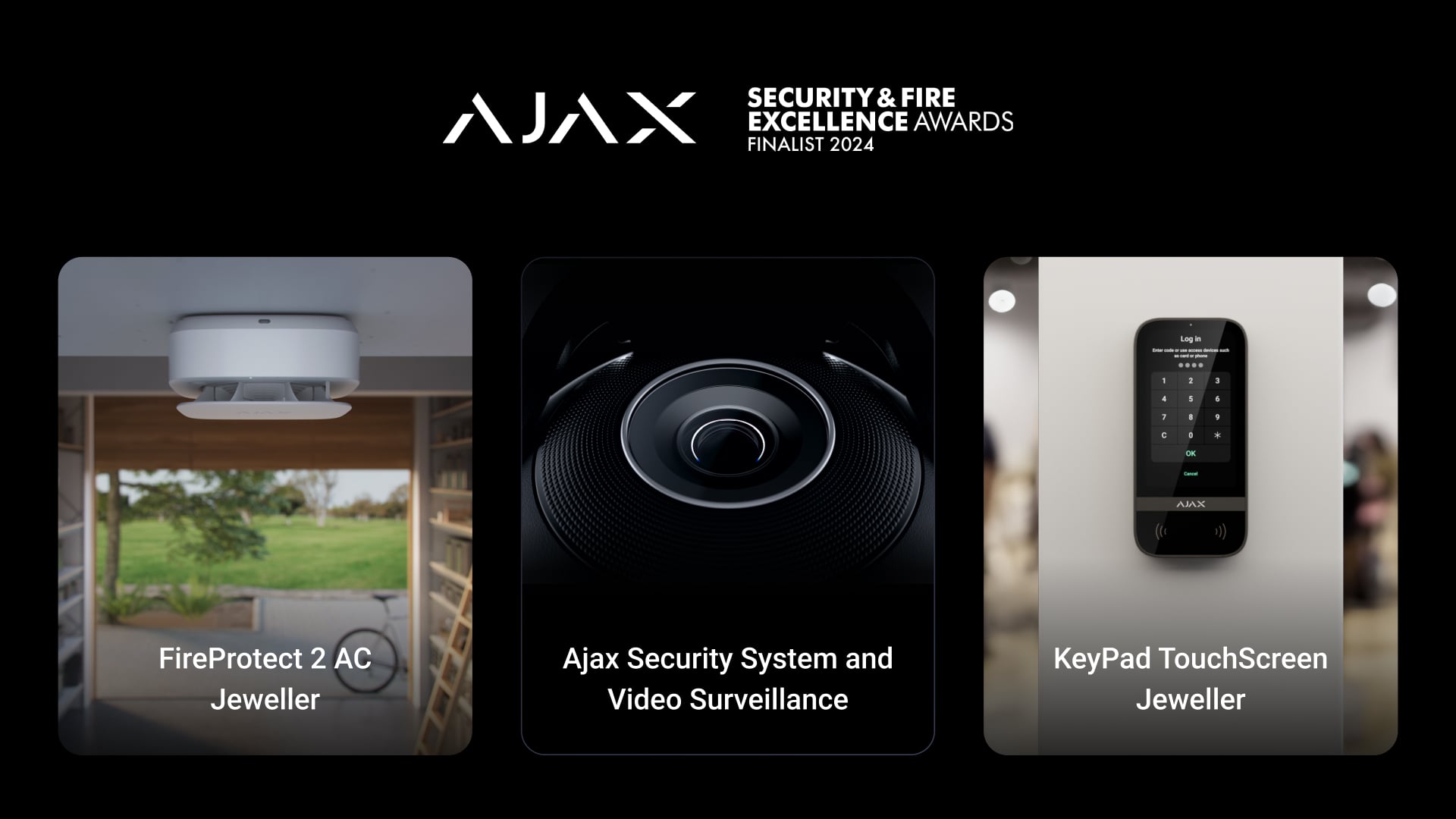 A Ajax Systems é finalista em 3 categorias dos Security & Fire Excellence Awards