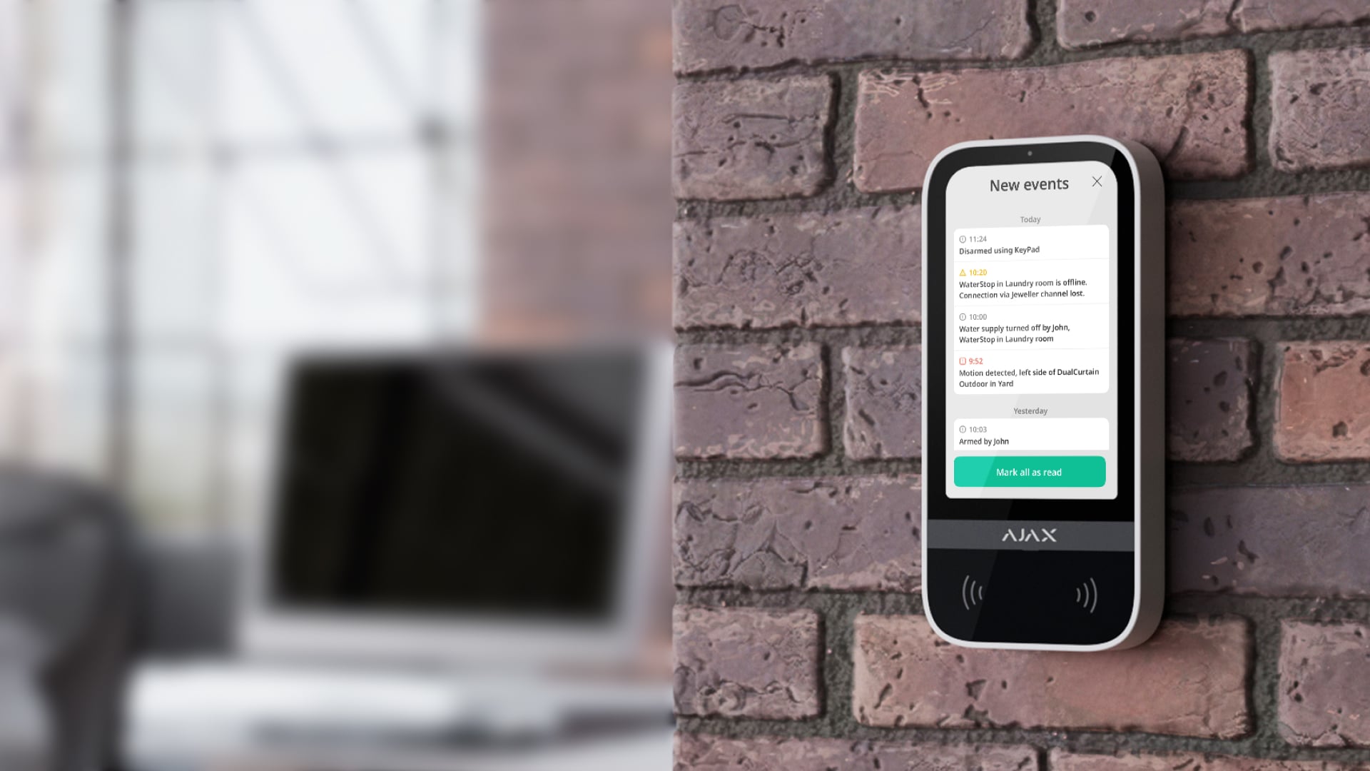 KeyPad TouchScreen Jeweller aygıt yazılımı güncellemesi: Ekrandaki son olaylar