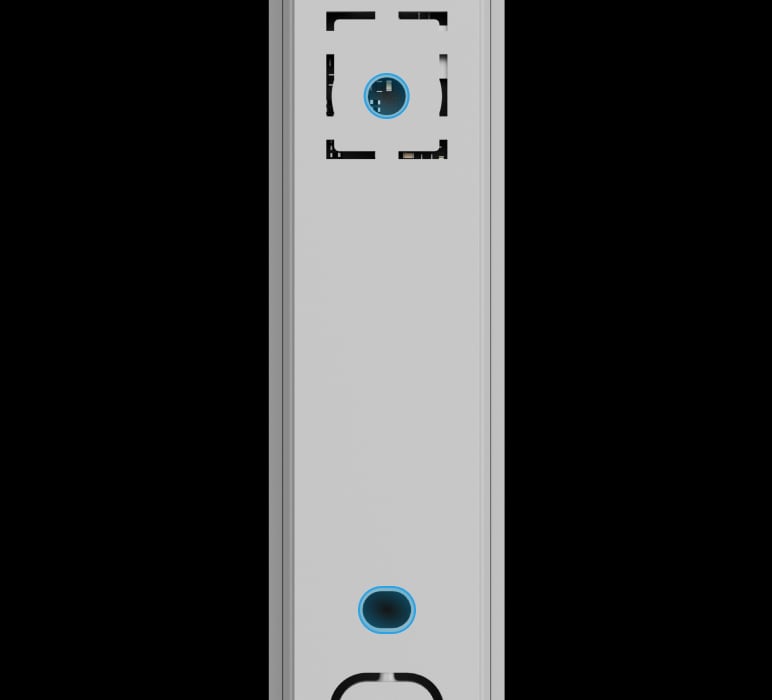 Enclosure with mounting holes