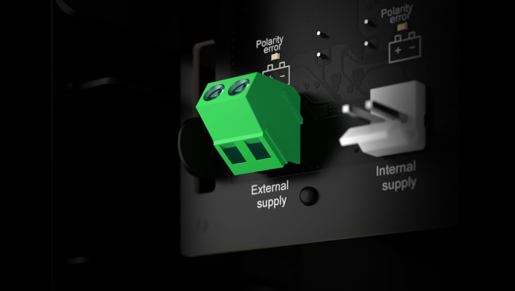 External power source terminal connector