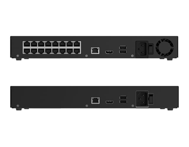 Zadný panel rekordéra AJAX NVR H2D16PAC so 16 portmi PoE