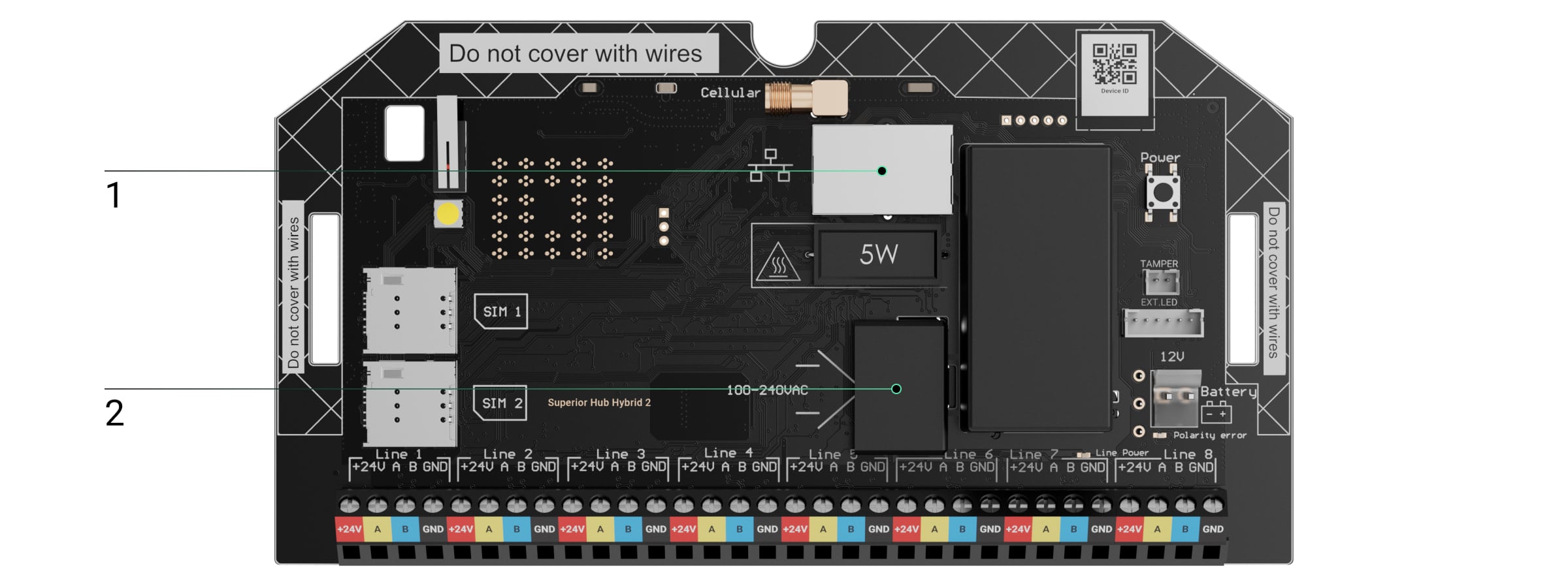 Connect the power and Ethernet cables to the appropriate connectors: