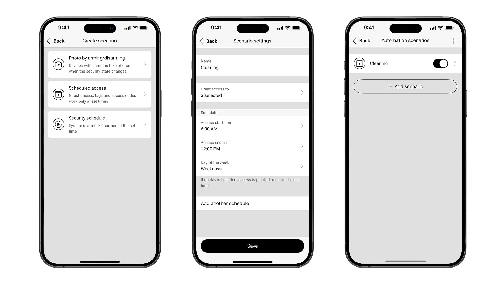 Setting up scheduled access in an Ajax app