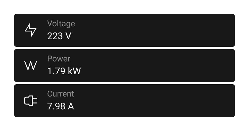 Power consumption monitoring via the app