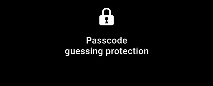 Protection against code guessing and use of third-party devices