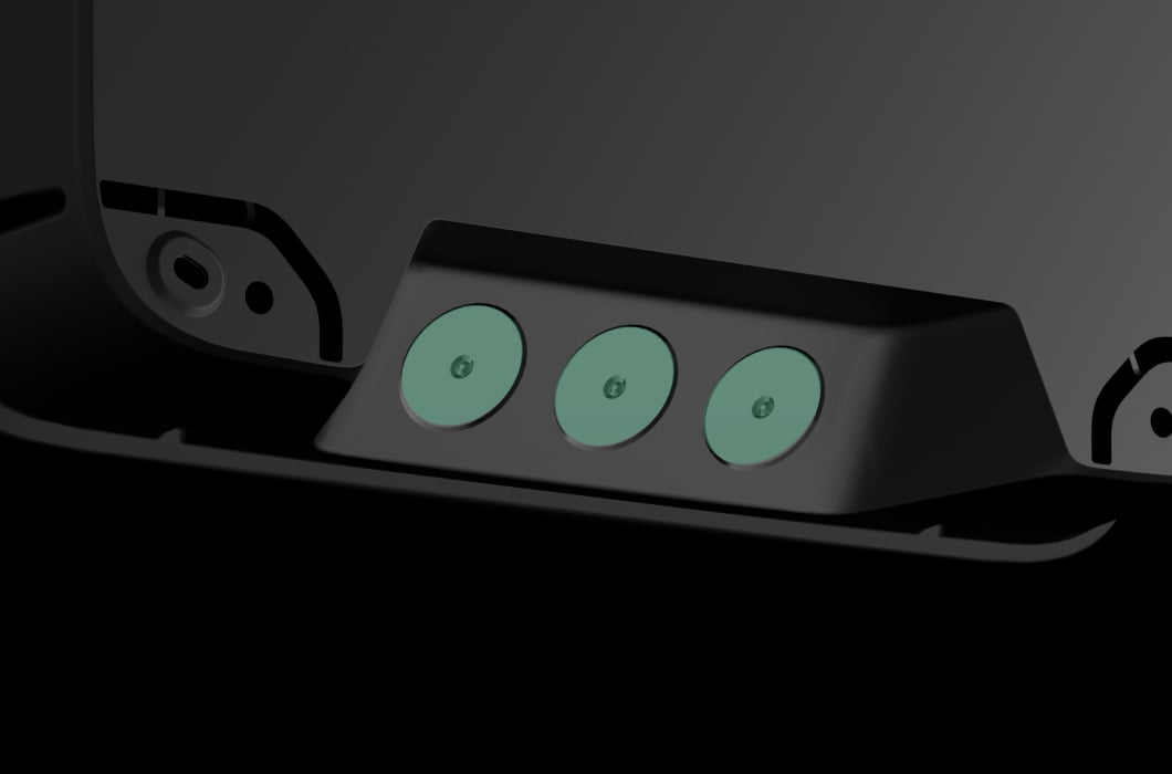 Perforated parts of the casing to route the wires of connected devices