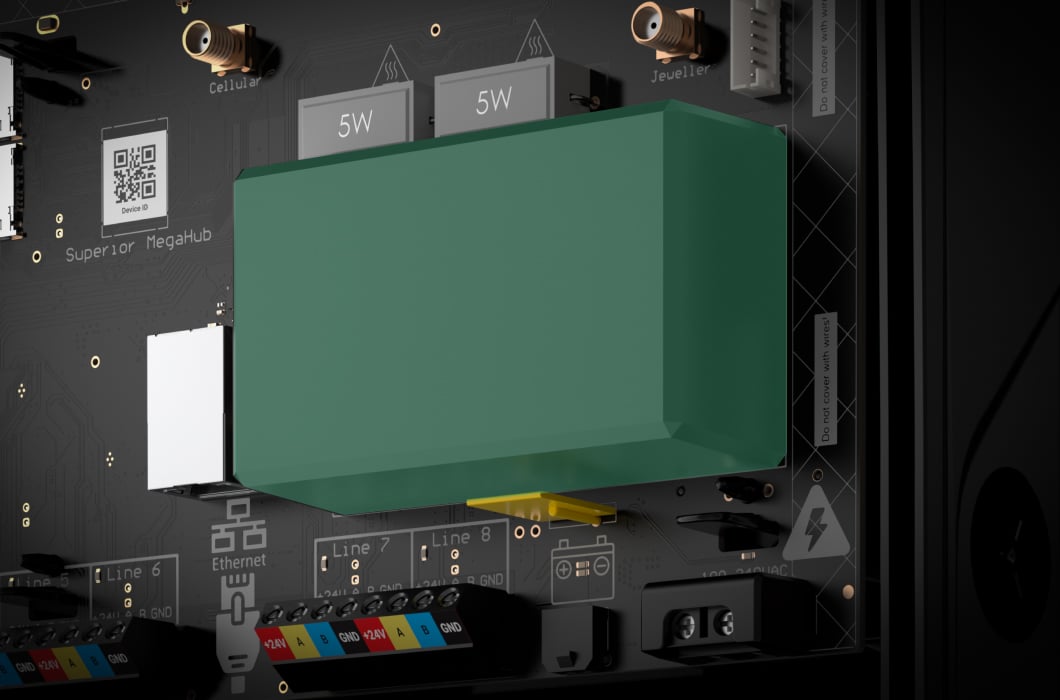 Built-in 110–240 V~ power supply