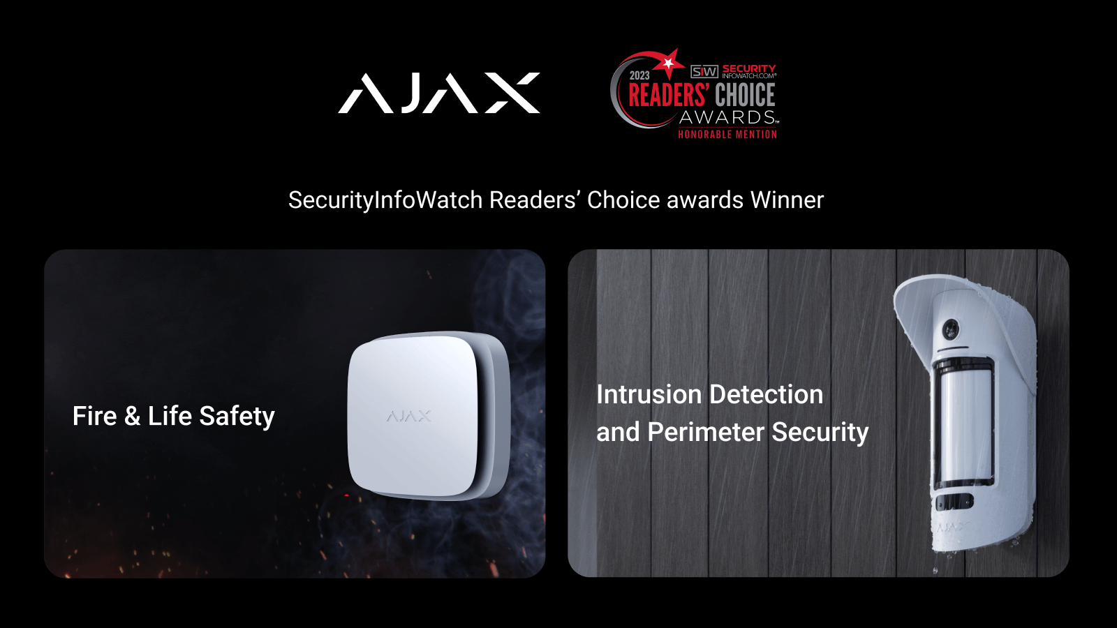 Ajax Systems wins 2 categories at the SecurityInfoWatch.com Readers’ Choice Awards in the US