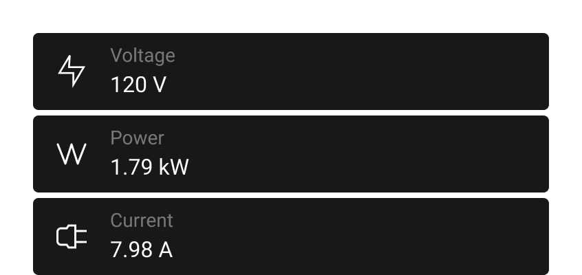 Power consumption monitoring in the app