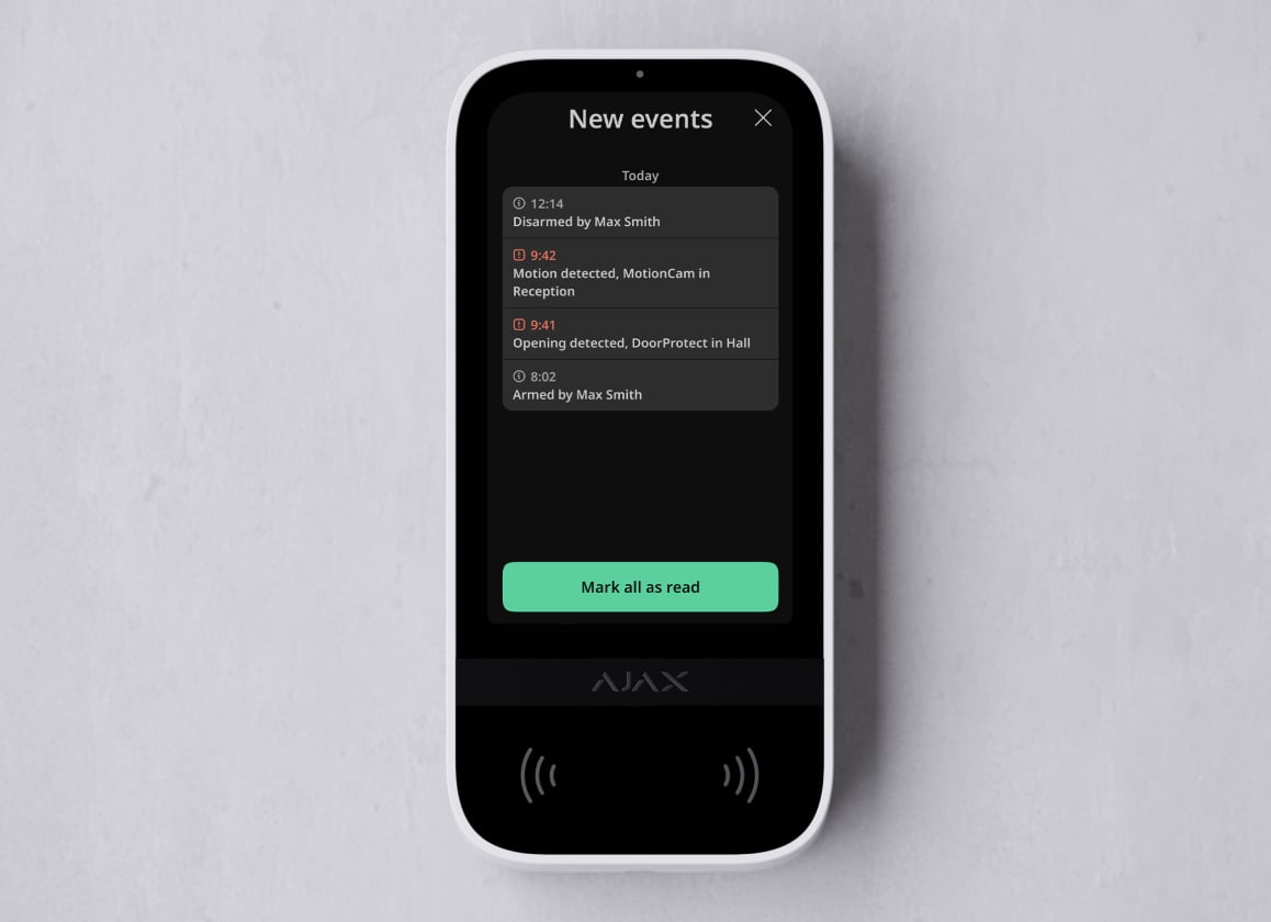 Notificaciones sonoras y de fallos de funcionamiento