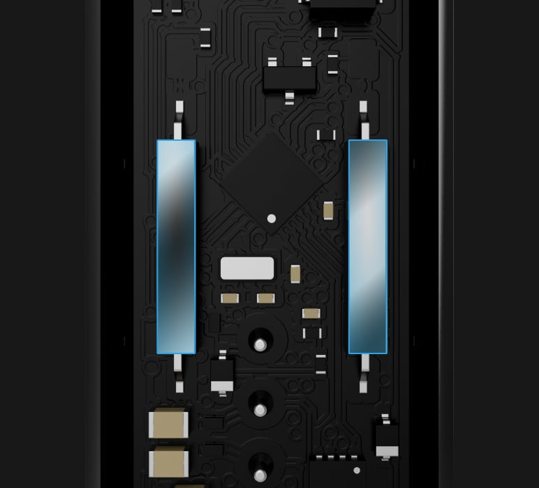 Two reed switches