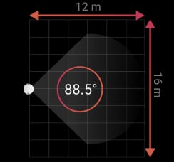 Vertical motion detection angle