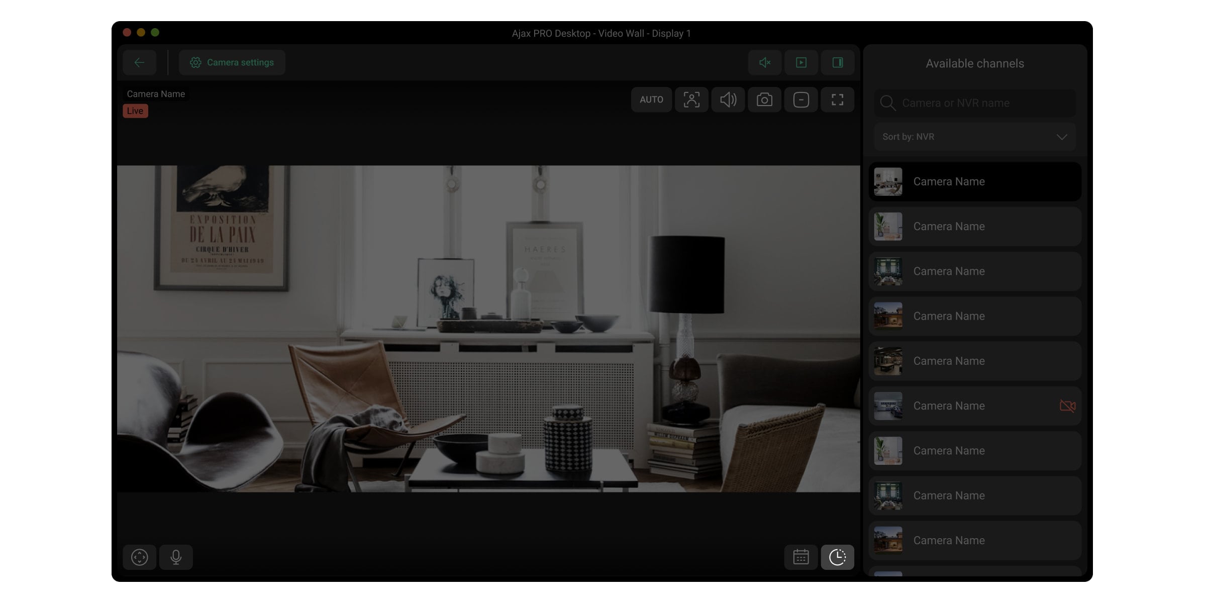 ajax video wall widget in PRO Desktop