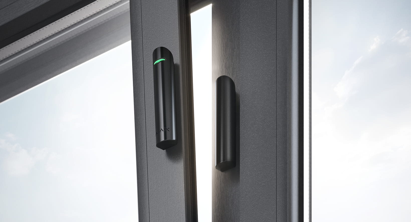 Sensore magnetico wireless per porte e finestre Ajax DoorProtect nero