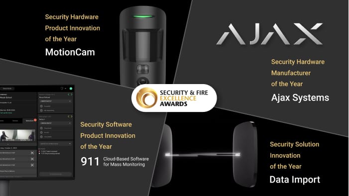Ajax Systems стали финалистом конкурса IFSEC Security & Fire Excellence Awards в 4 номинациях