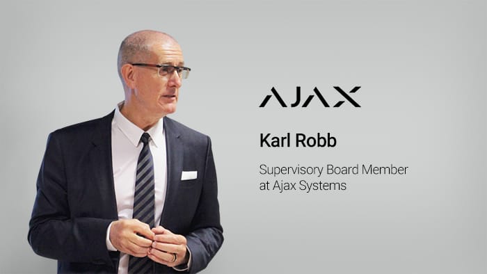 Karl Robb sluit zich aan bij Ajax Systems als onafhankelijk bestuurslid