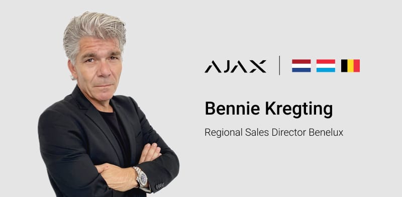 Bennie Kregting is de nieuwe Regional Sales Director voor de Benelux bij Ajax Systems