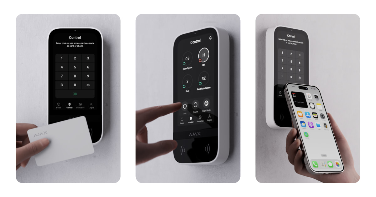 Ajax KeyPad TouchScreen: nivel superior de gestión del sistema